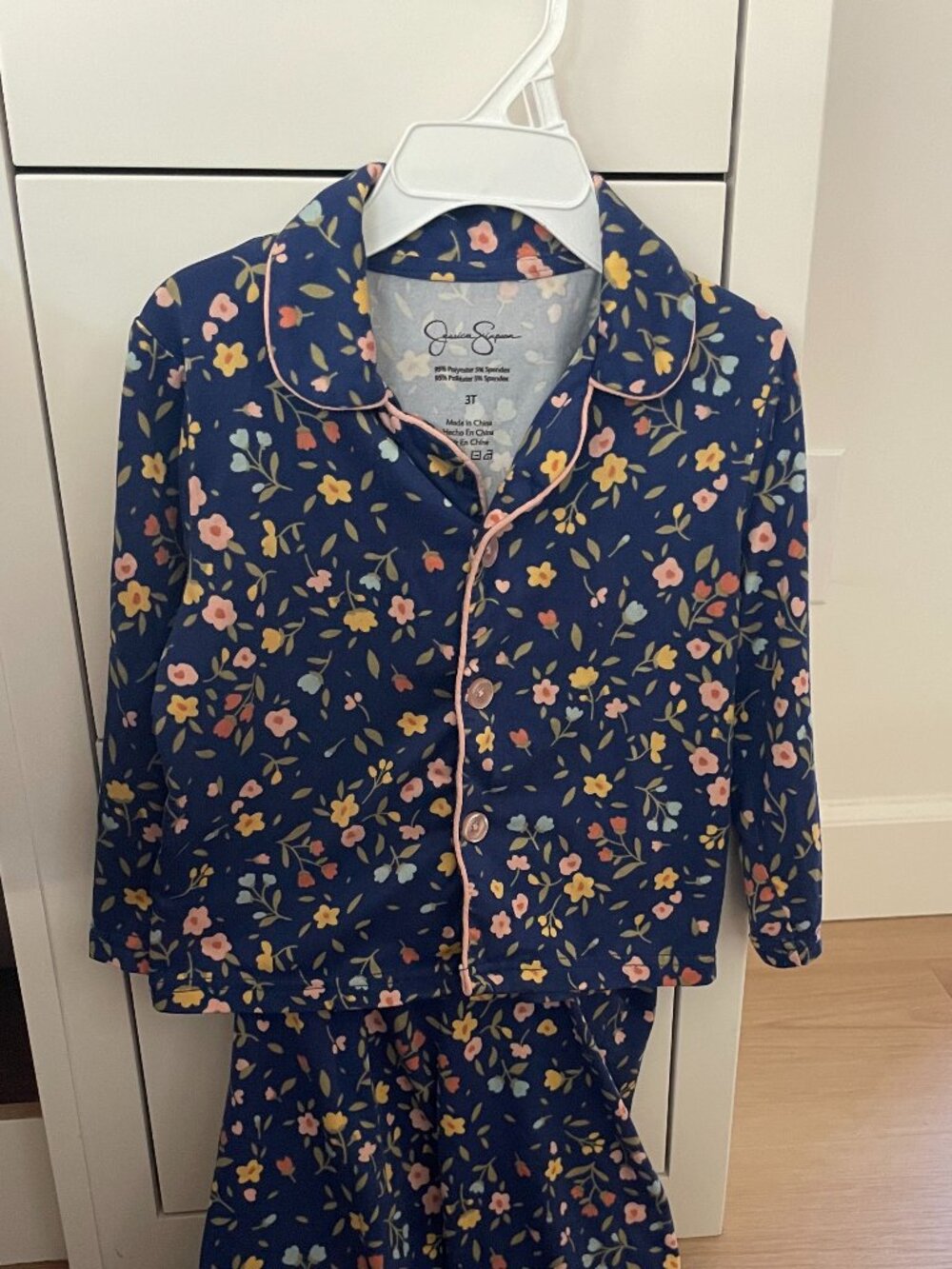 Jessica Simpson Toddler Pajamas - 3T - Button Down Super Soft